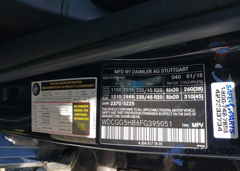 2015 Mercedes-Benz Glk 350 z USA, uszkodzony, nr VIN WDCGG5HB6FG395051